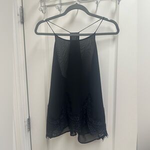 Women’s Black Lace Trim Tank Top Blouse SZ L